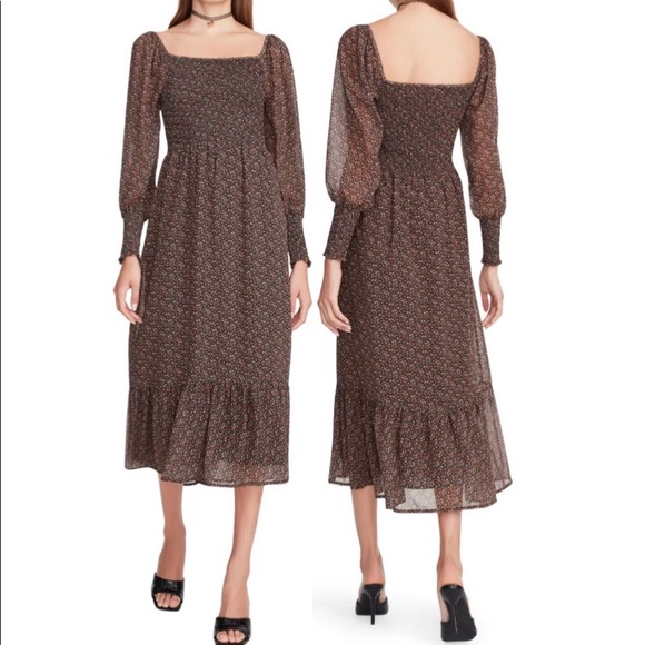 Betsey Johnson Dresses & Skirts - Cottage Romance Floral Long Sleeve Midi Dress